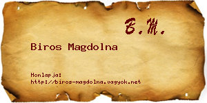 Biros Magdolna névjegykártya