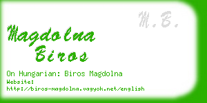 magdolna biros business card